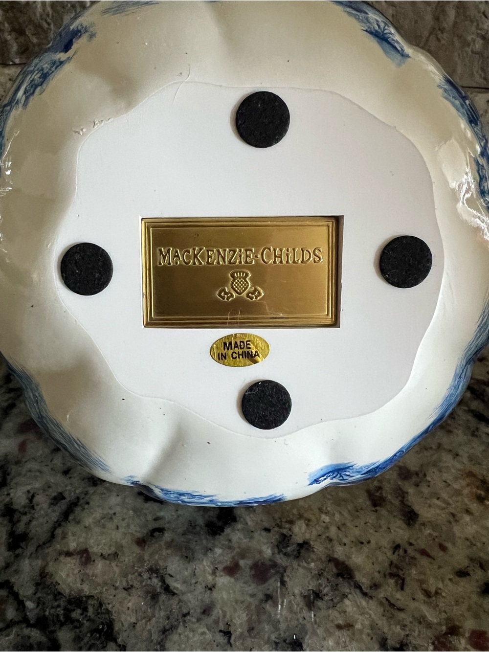 Mackenzie-Childs Royal Toile Small Pumpkin with Gold stem. New in Box! - Picture 7 of 10